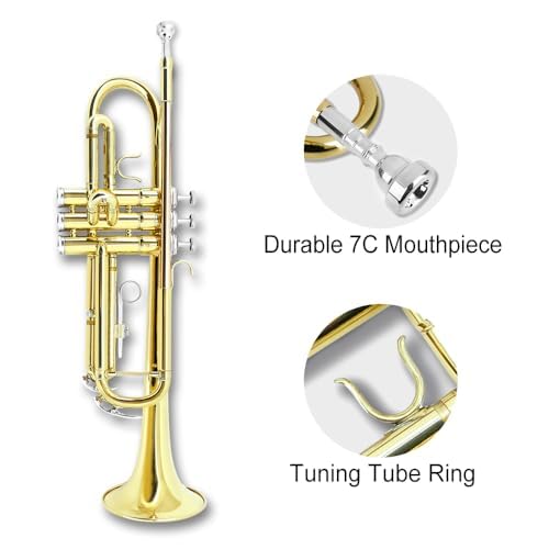 Bb Standard Trumpet Set with Hard Case, 7C Mouthpiece B35936