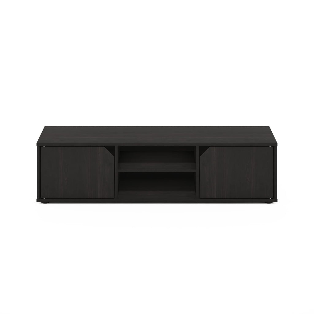 Espresso 2-Tier TV Stand with Open Shelf and Door Cabinets B862389