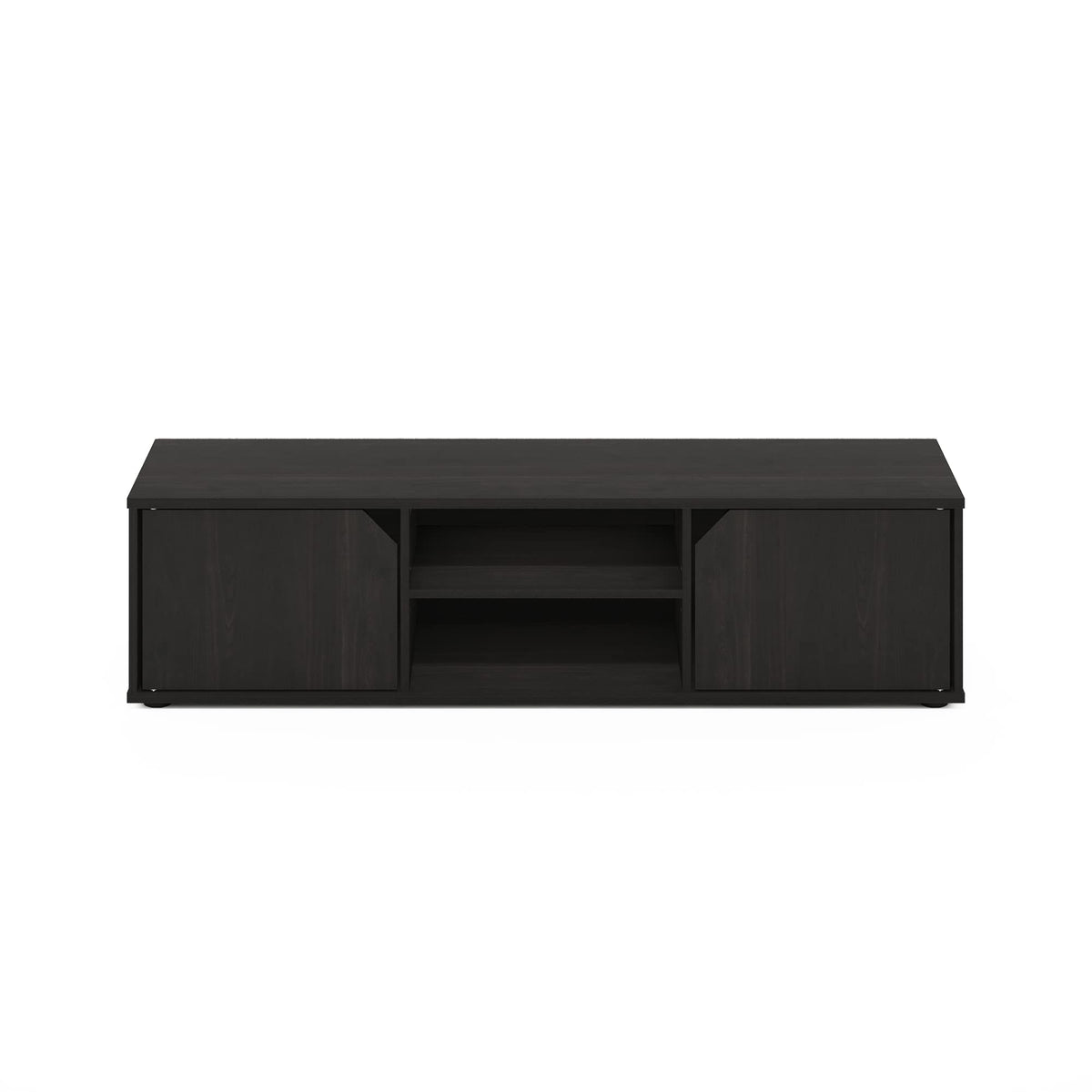 Espresso 2-Tier TV Stand with Open Shelf and Door Cabinets B862389