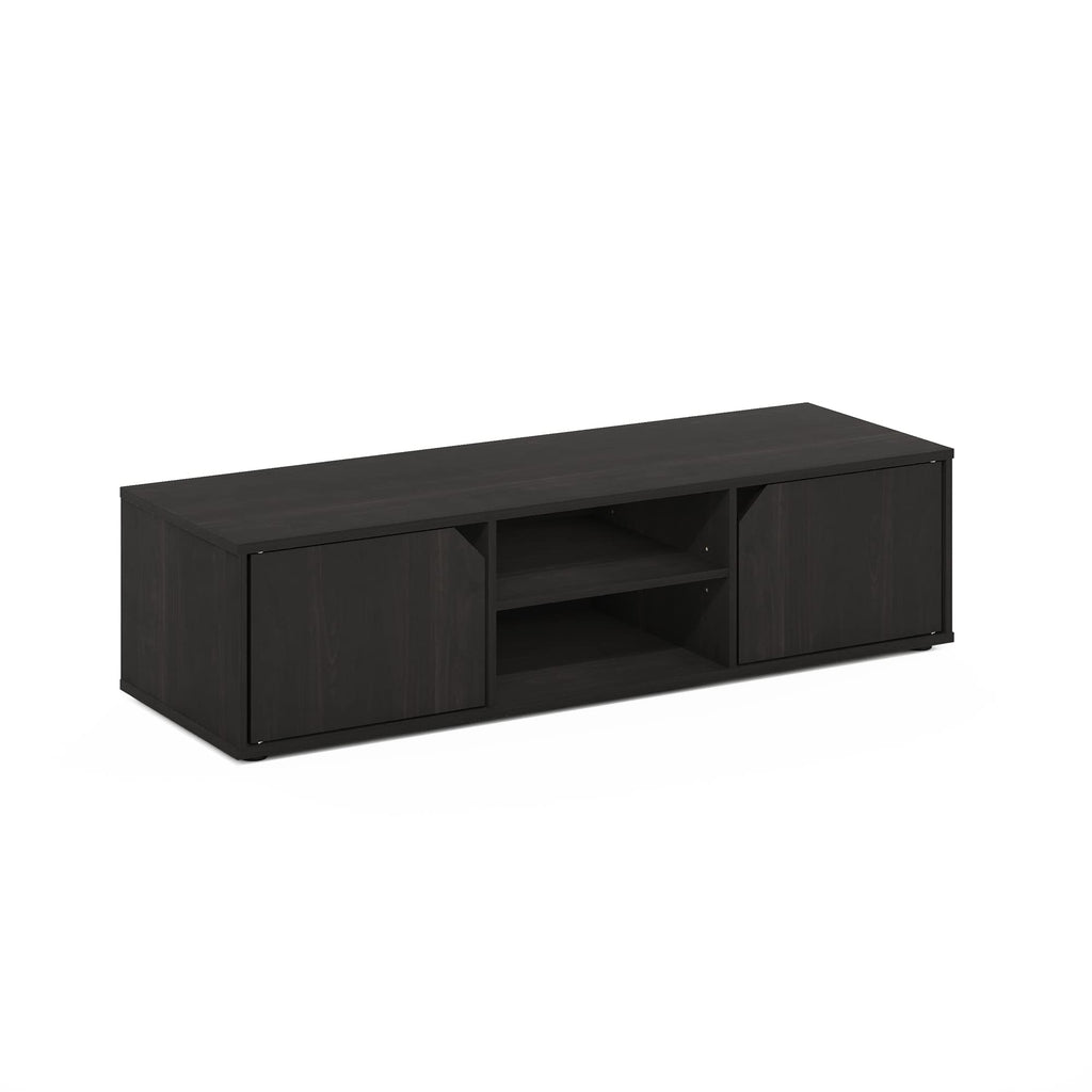 Espresso 2-Tier TV Stand with Open Shelf and Door Cabinets B862389