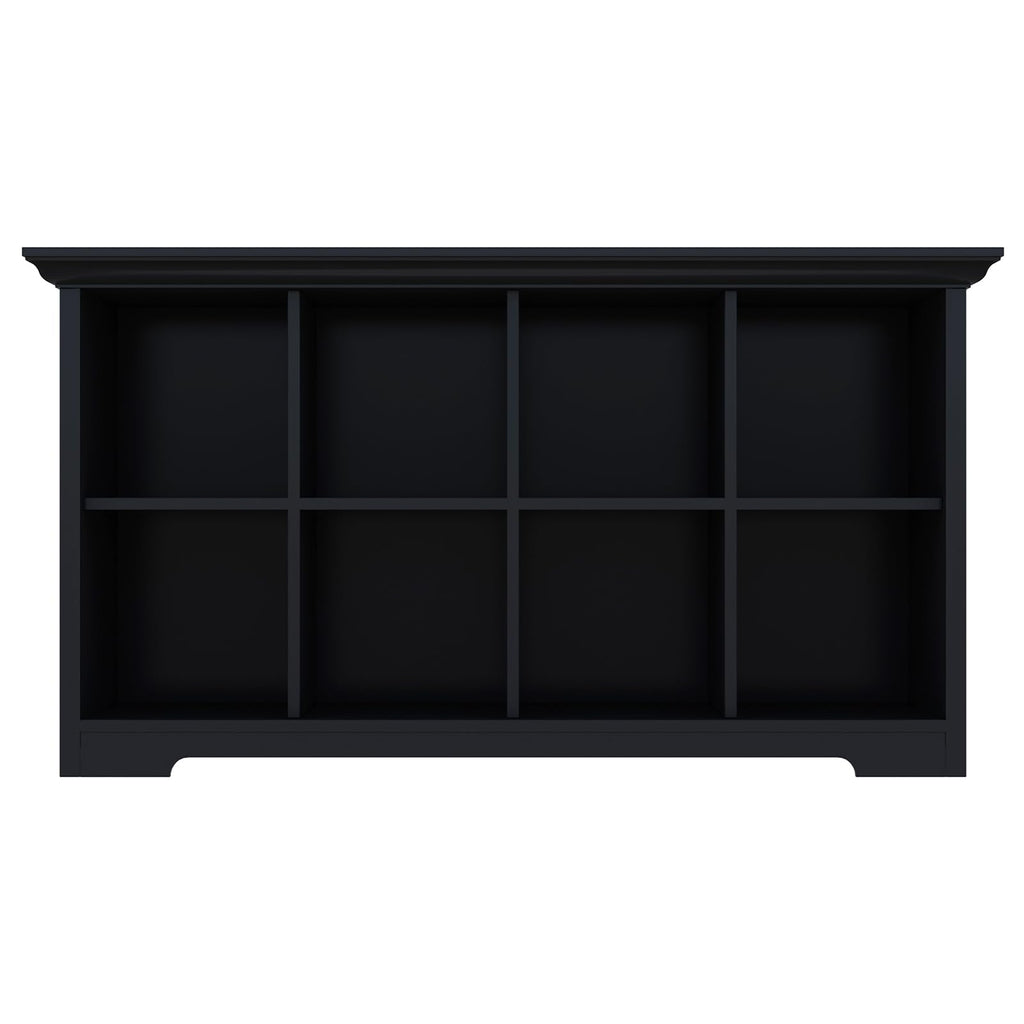 Black 8-Cube Open Bookcase with 2-Tier Low Cabinet E170169