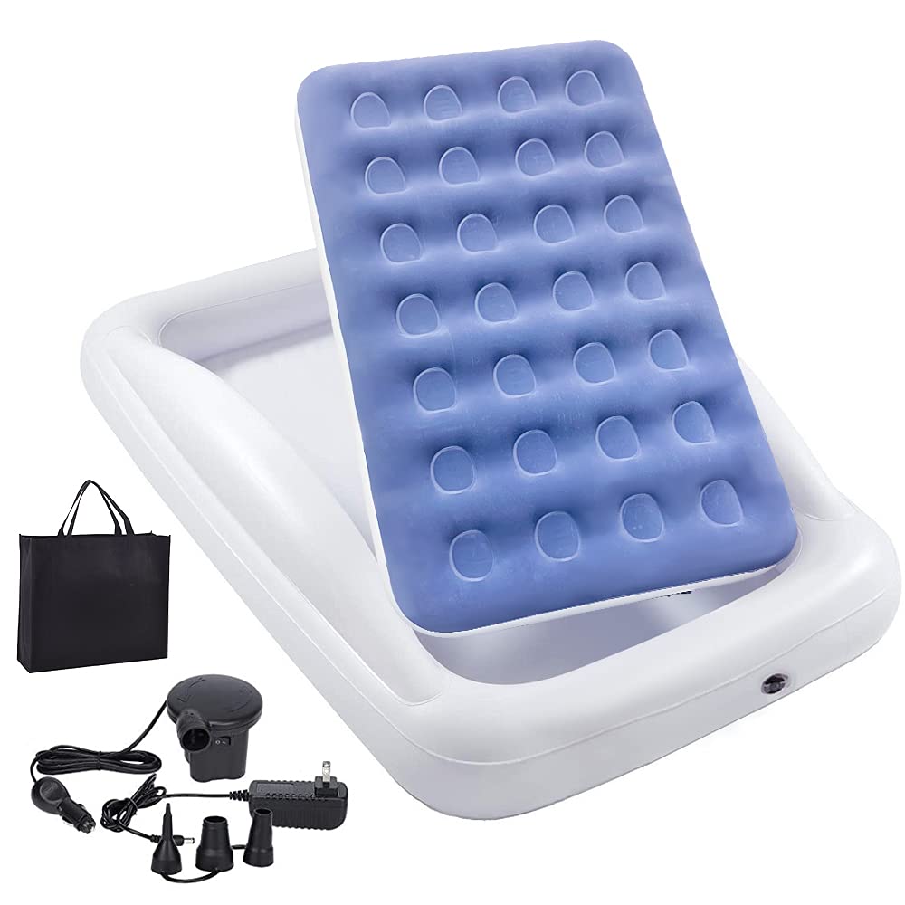 Inflatable Kids Travel Bed Toddler Air Mattress Set L461393