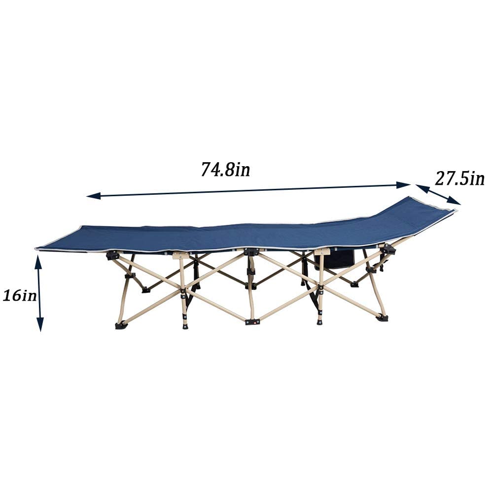 Folding Camping Cot with Carry Bag Pocket Pillow U859632