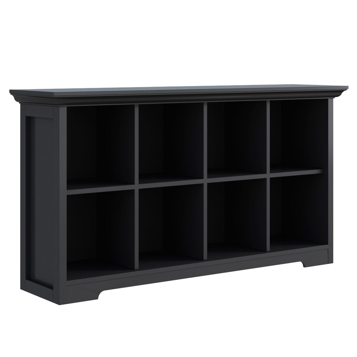 Black 8-Cube Open Bookcase with 2-Tier Low Cabinet E170169