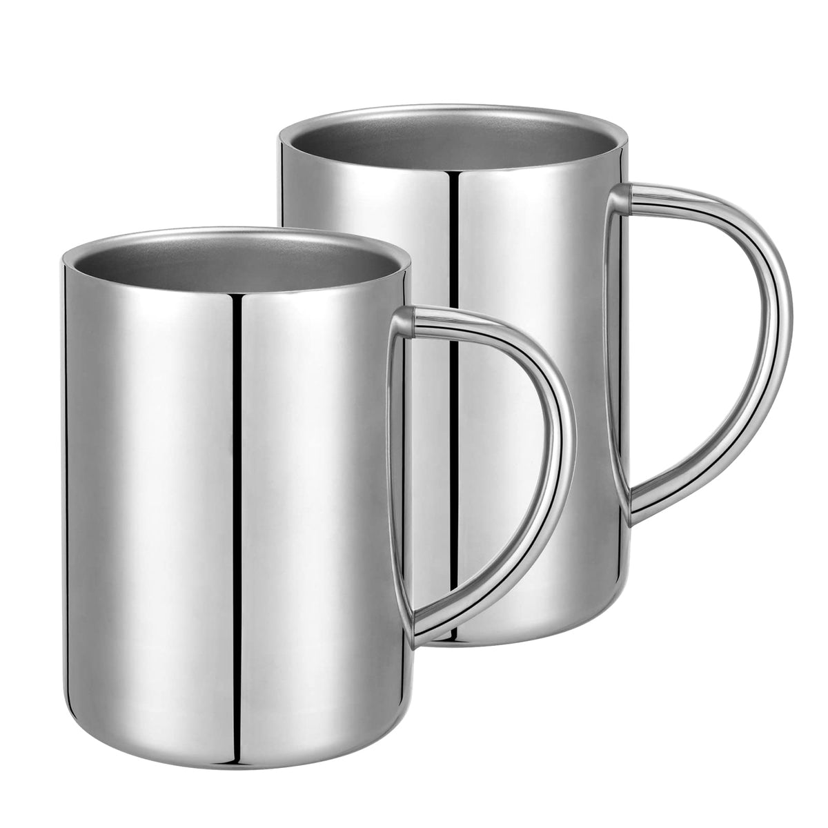 400ml Insulated Stainless Steel Coffee Mug Set of 2 U466347