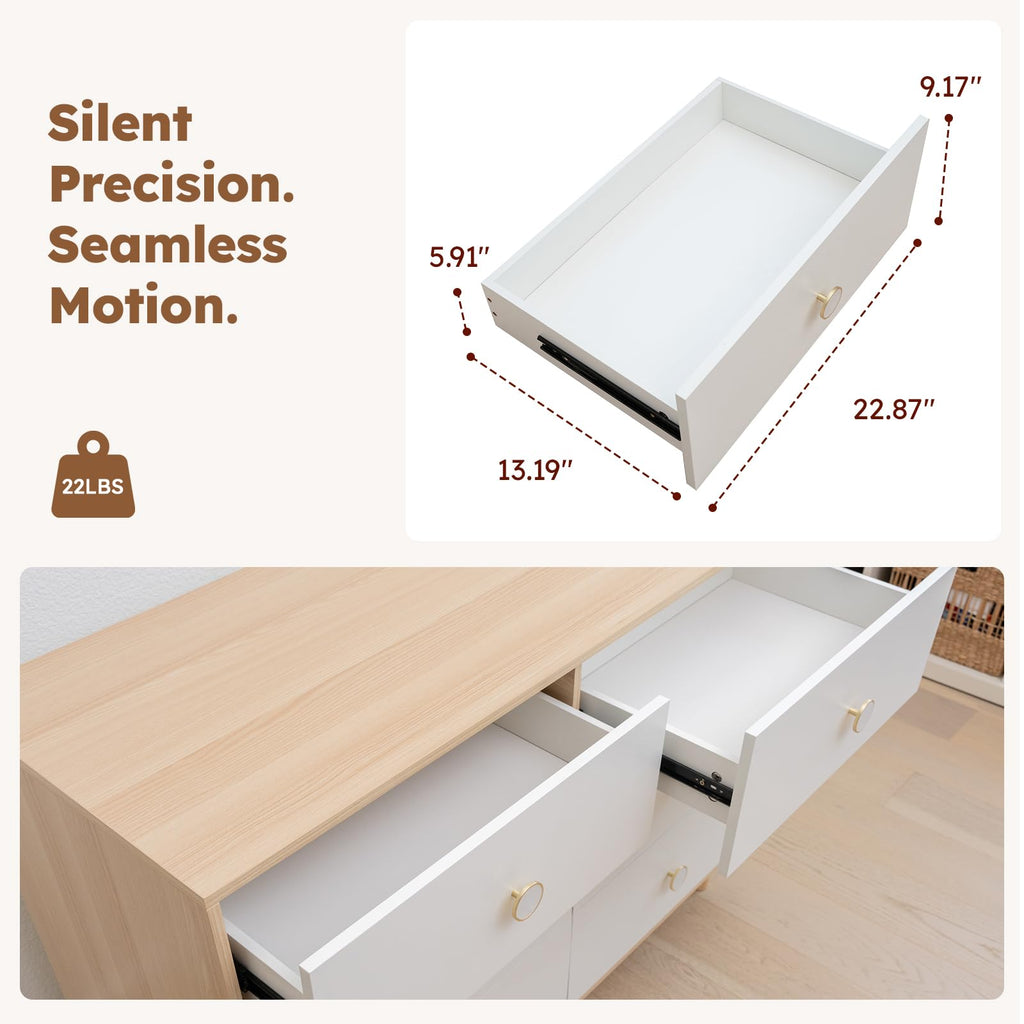 White 6 Drawer Baby Dresser V2314