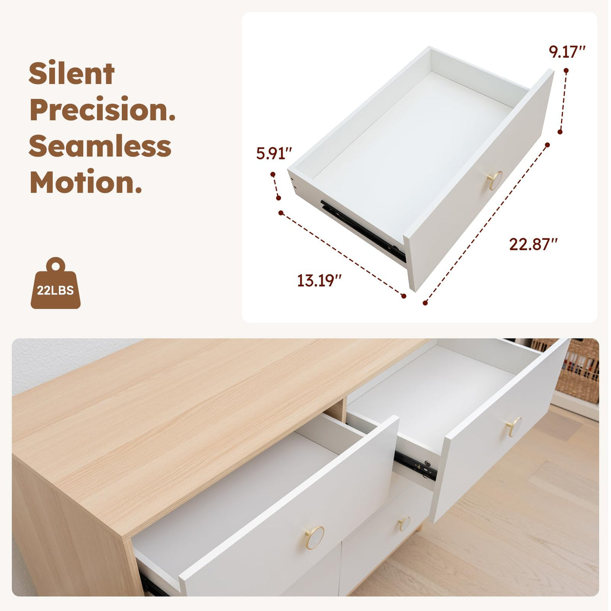 White 6 Drawer Baby Dresser V2314