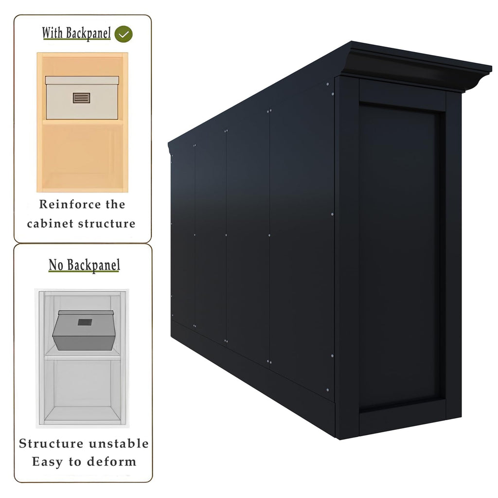 Black 8-Cube Open Bookcase with 2-Tier Low Cabinet E170169