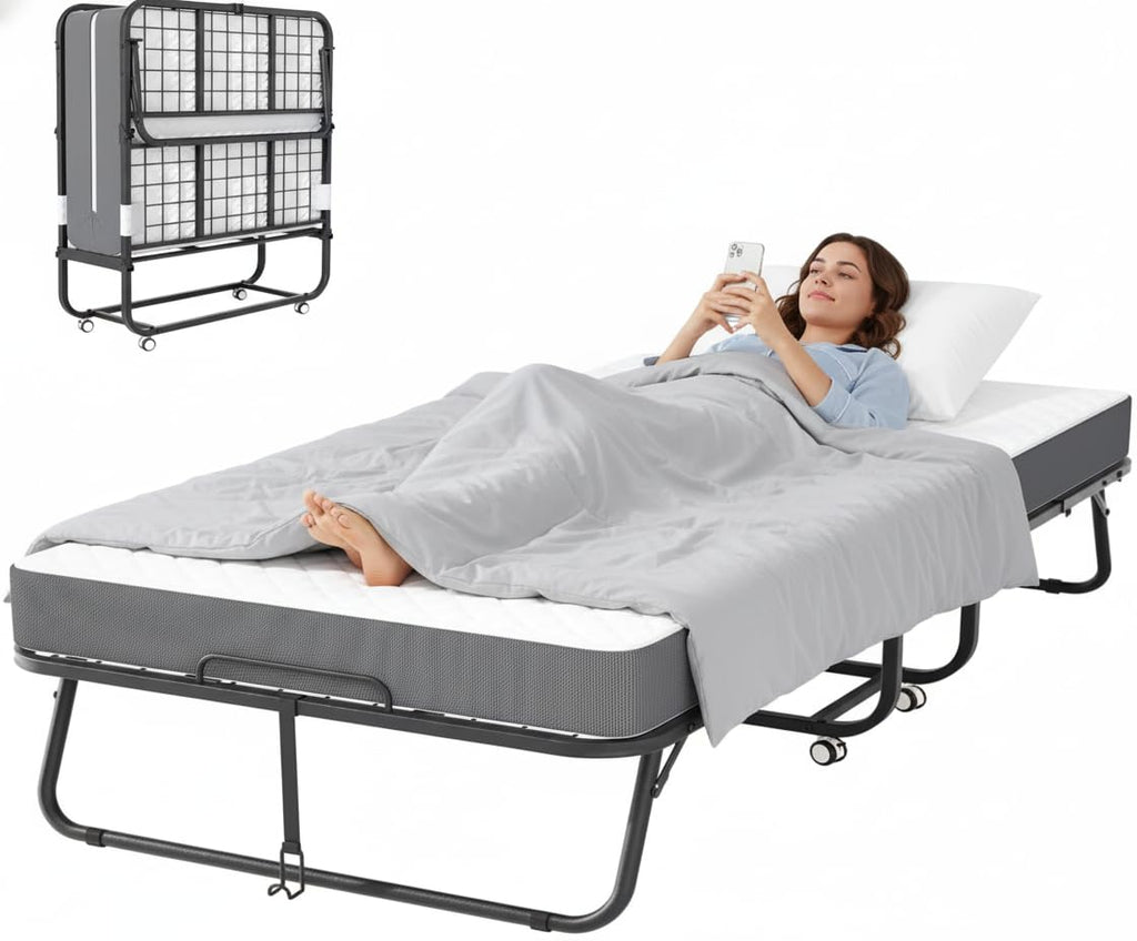 Folding Bed with Mattress Twin 75" x 38" W6537