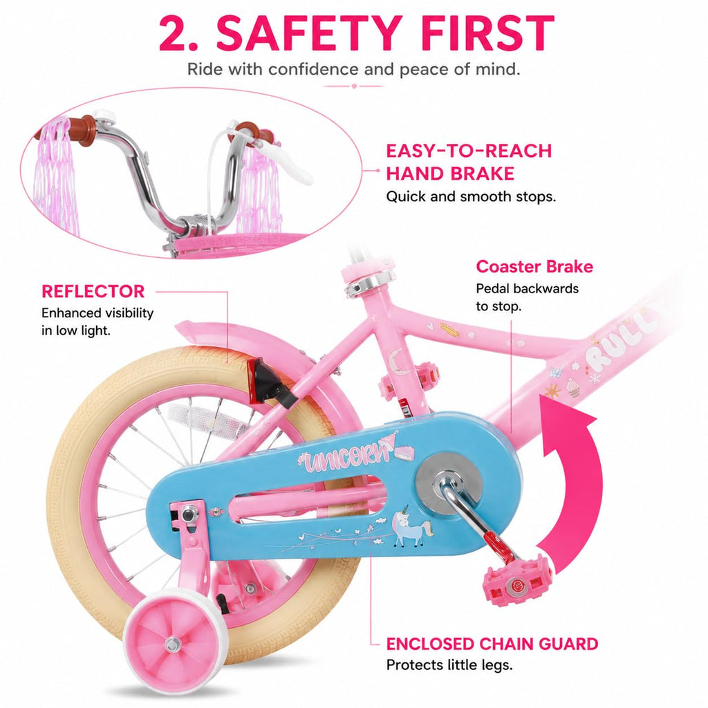 Kids Bike with Training Wheels & Basket O653151