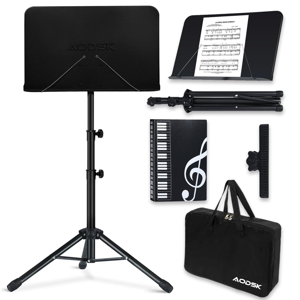 Folding Sheet Music Stand and Desktop Book Stand with Carrying Bag U17442