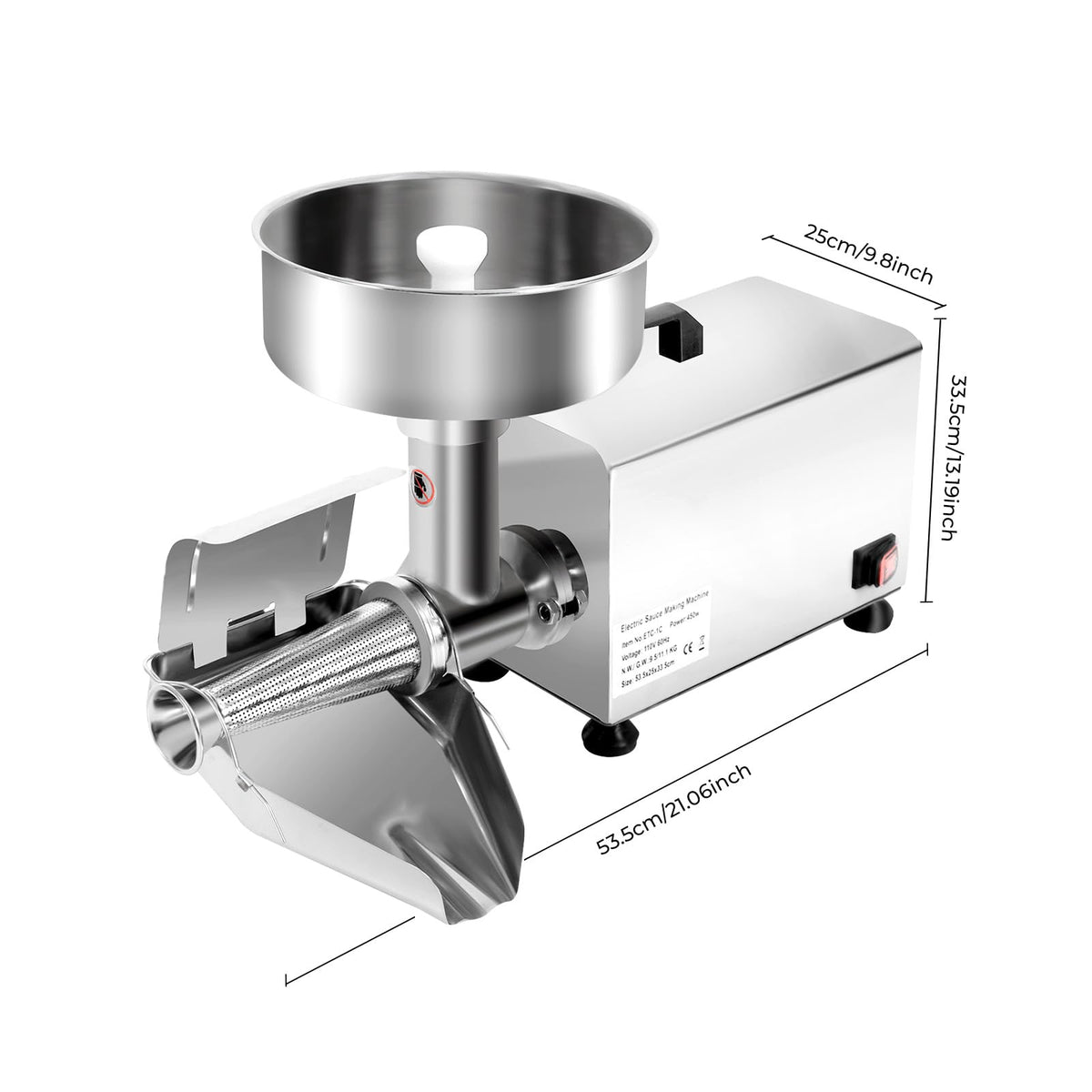 110V 450W Stainless Steel Electric Tomato Strainer R4400