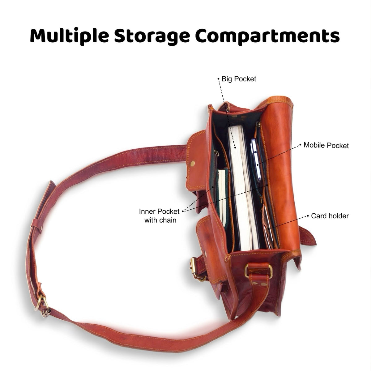 Women Vintage Style Genuine Leather Crossbody Shoulder Bag M806055