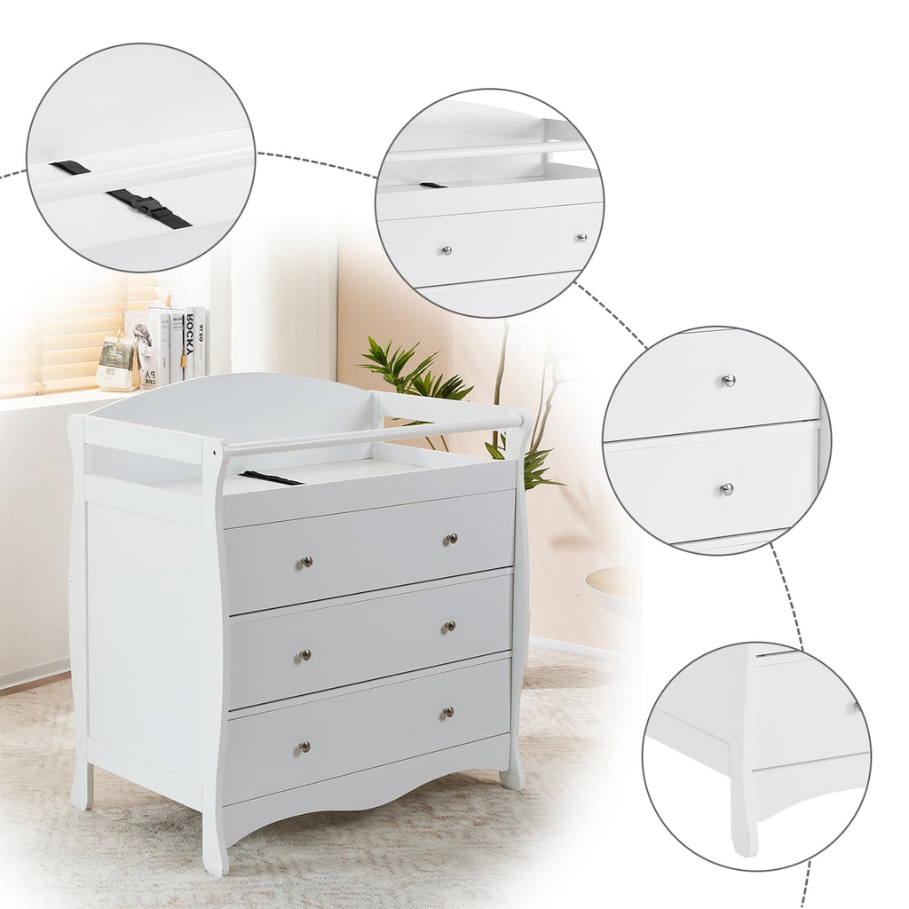 White Changing Table Dresser Z3485