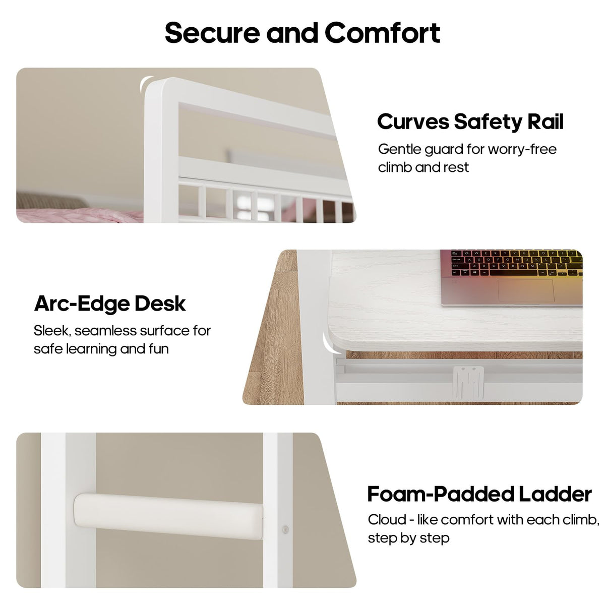 Twin Over Twin Bunk Beds with Desk S437728