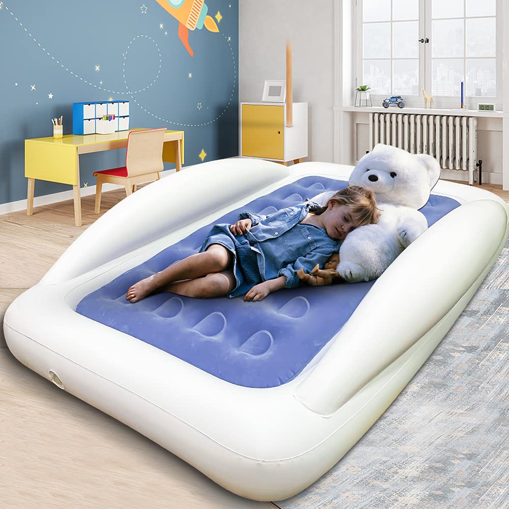 Inflatable Kids Travel Bed Toddler Air Mattress Set L461393
