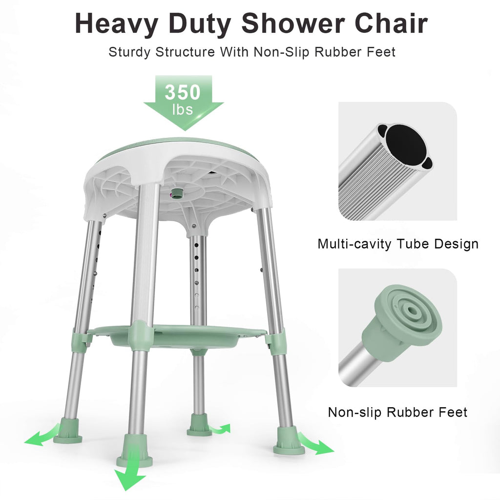 Adjustable Swivel Shower Chair with Storage Tray L272