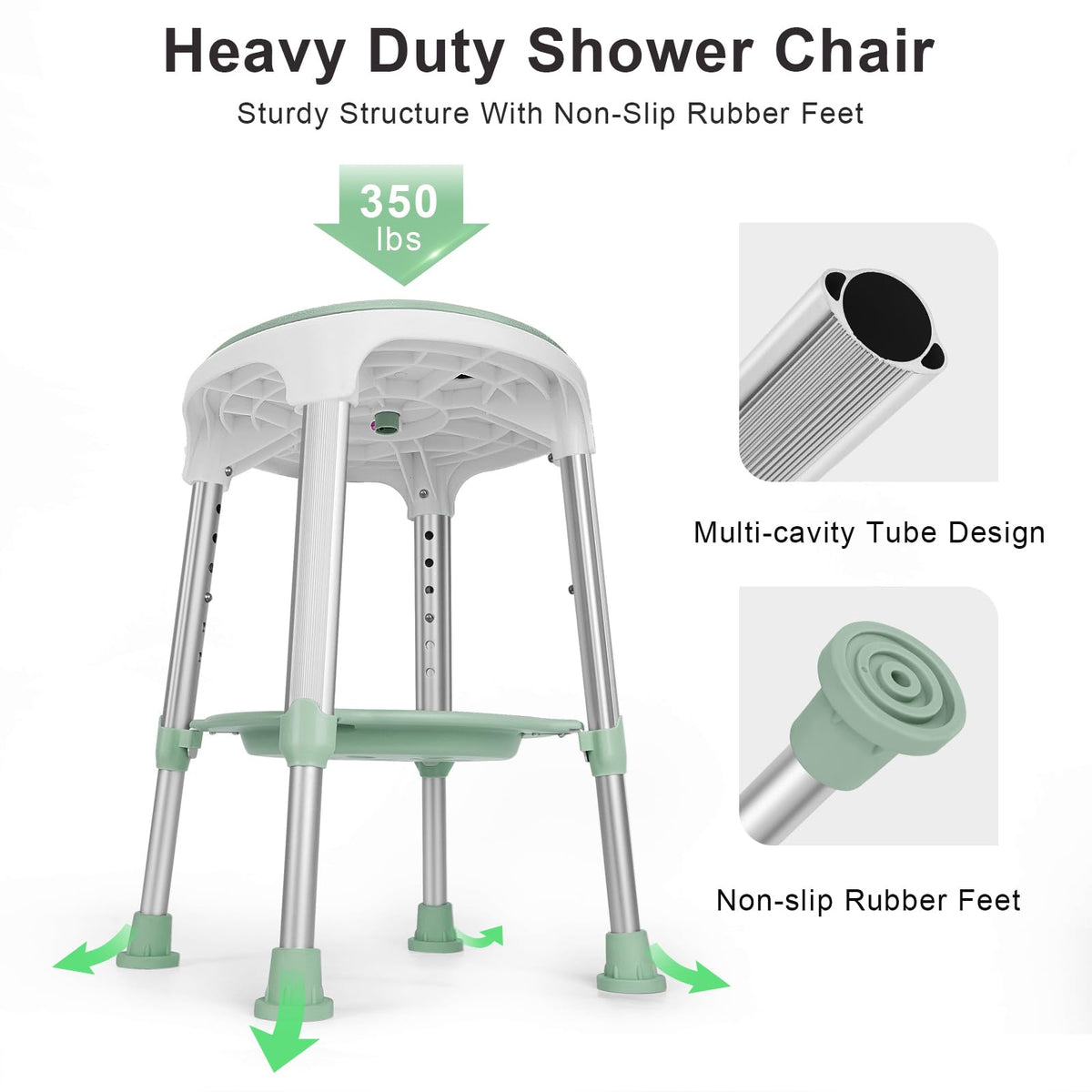 Adjustable Swivel Shower Chair with Storage Tray L272