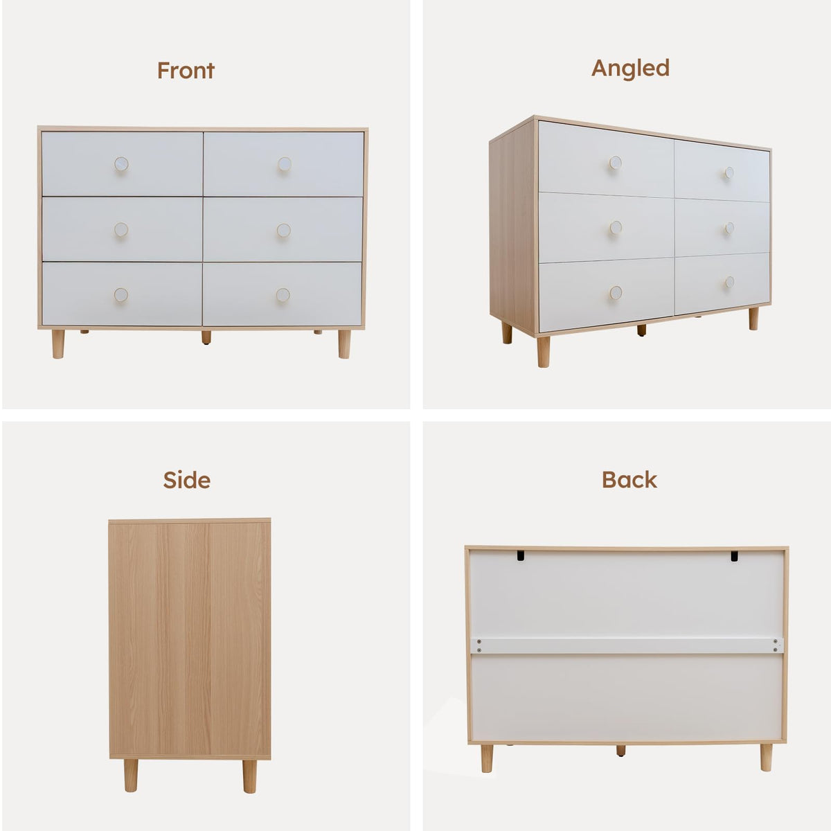 White 6 Drawer Baby Dresser V2314