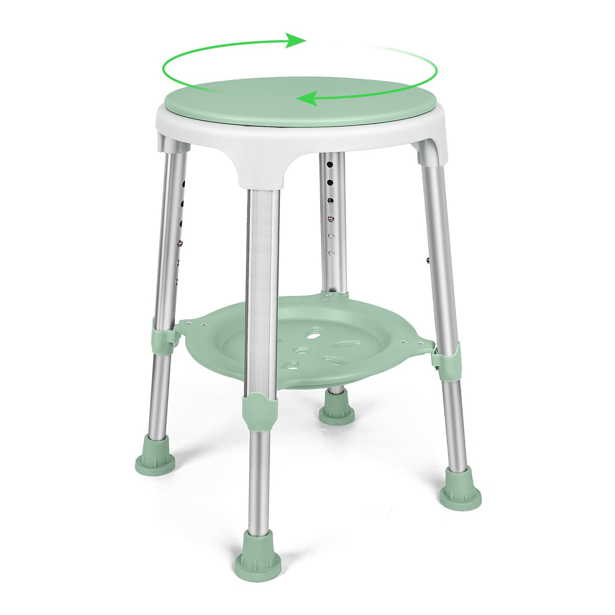 Adjustable Swivel Shower Chair with Storage Tray L272