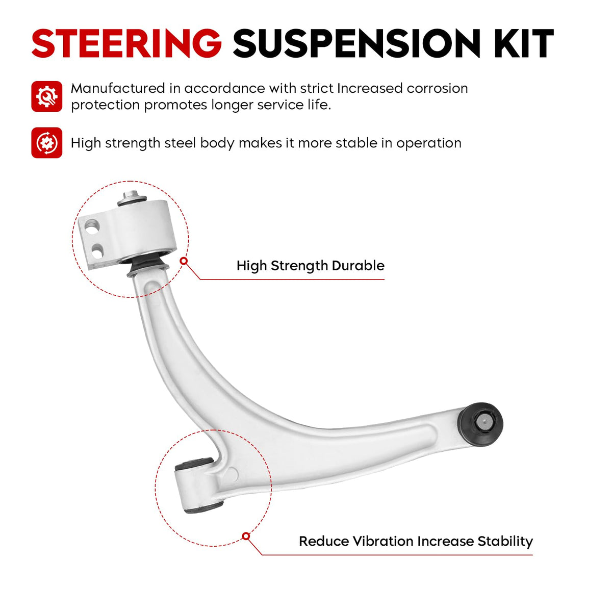 Front Lower Control Arm Suspension Kit with Ball Joint Tie Rods 8 pcs J414