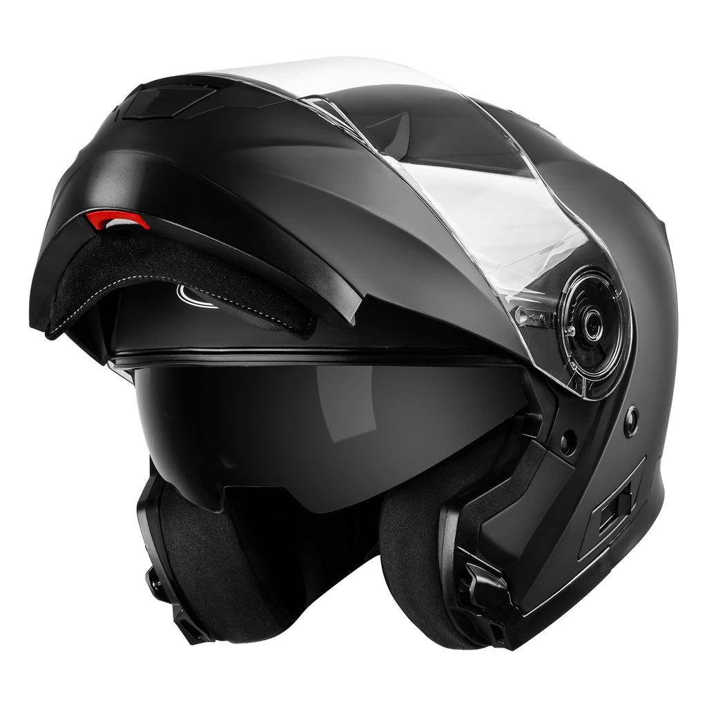 DOT Approved Full Face Motorcycle Helmet with Flip Up Dual Visor U394782