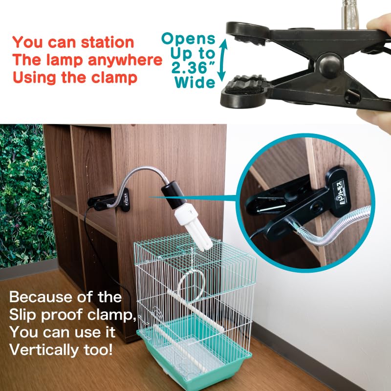 Bird Cage UVB Light Combo Kit 2.4% UVB UVA 20W Compact Fluorescent Bulb A479921