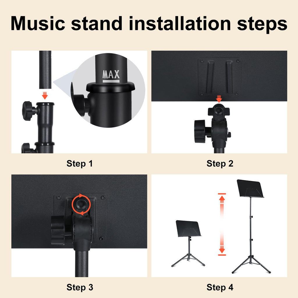 Folding Sheet Music Stand and Desktop Book Stand with Carrying Bag U17442