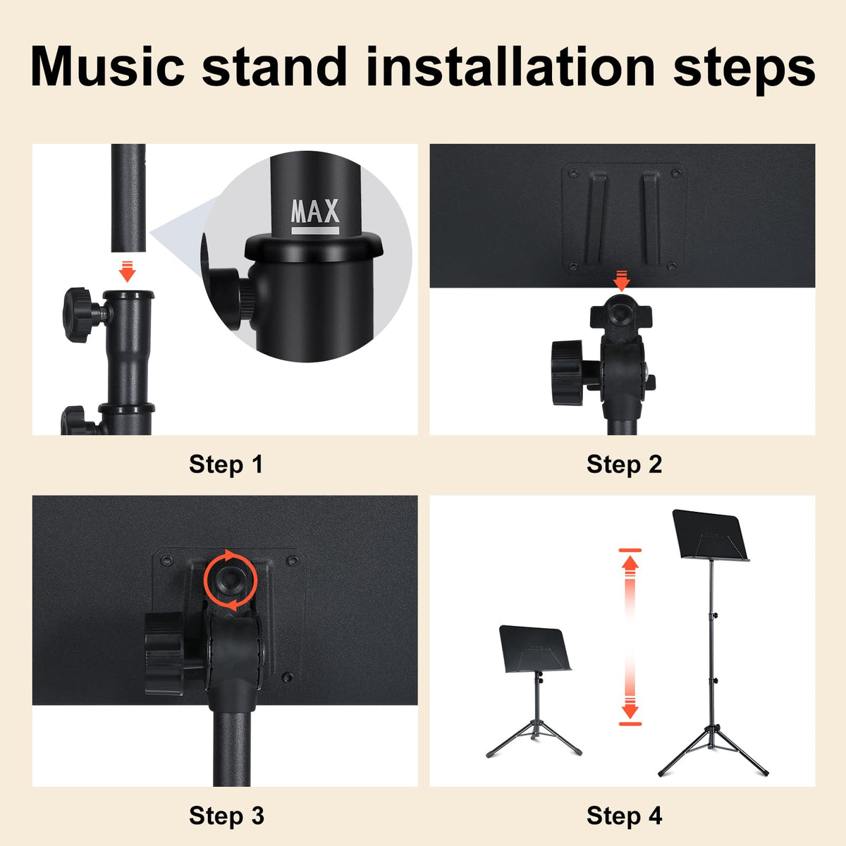 Folding Sheet Music Stand and Desktop Book Stand with Carrying Bag U17442