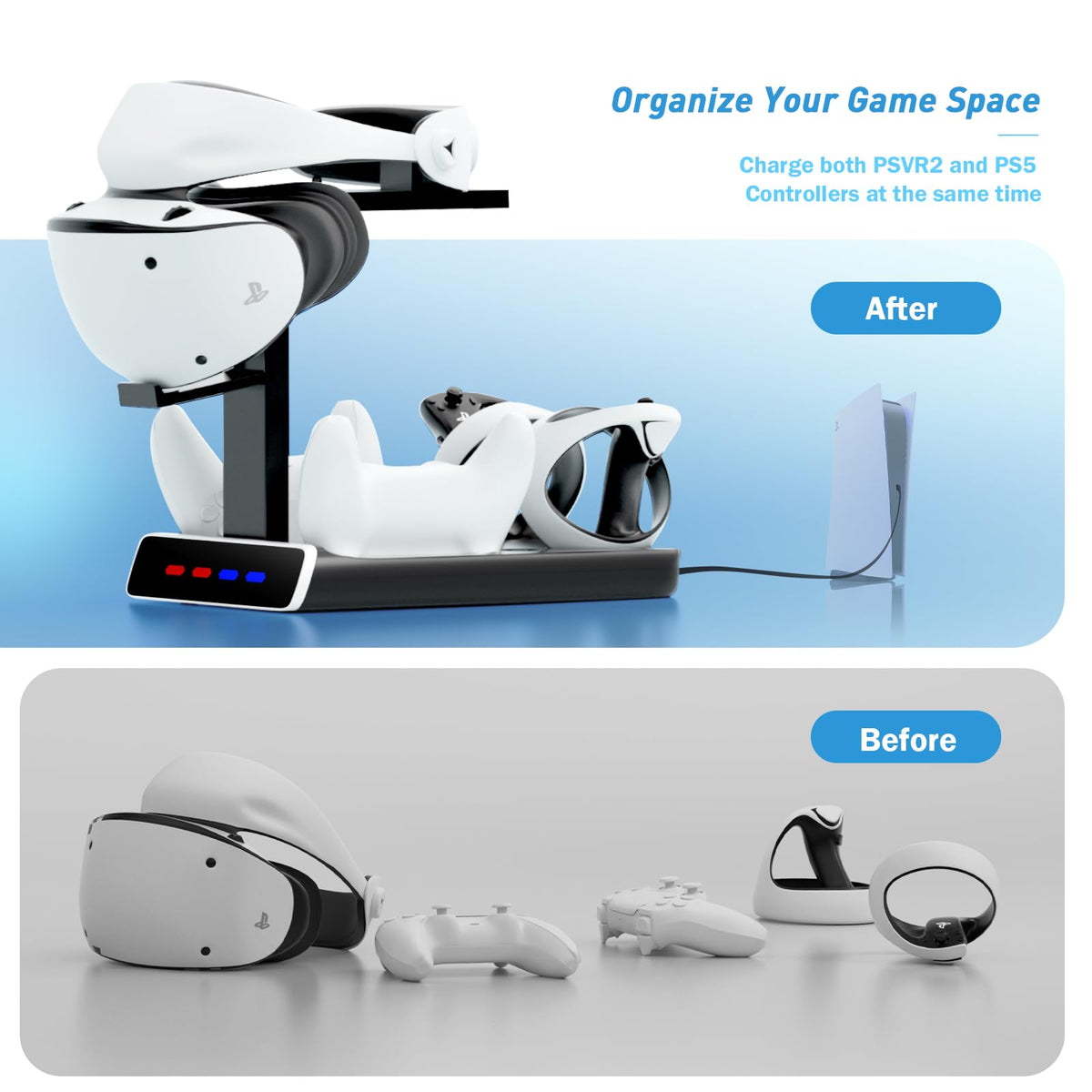 Controller Charging Dock with LED Light and Type-C Cable B16517