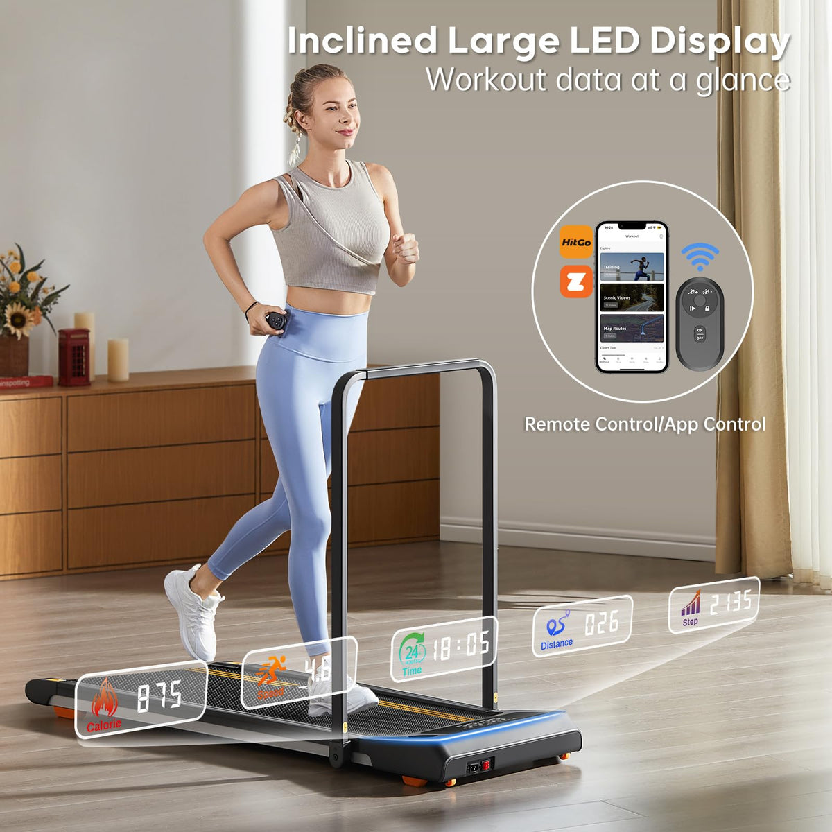 Under Desk Treadmill with LED Display Q584