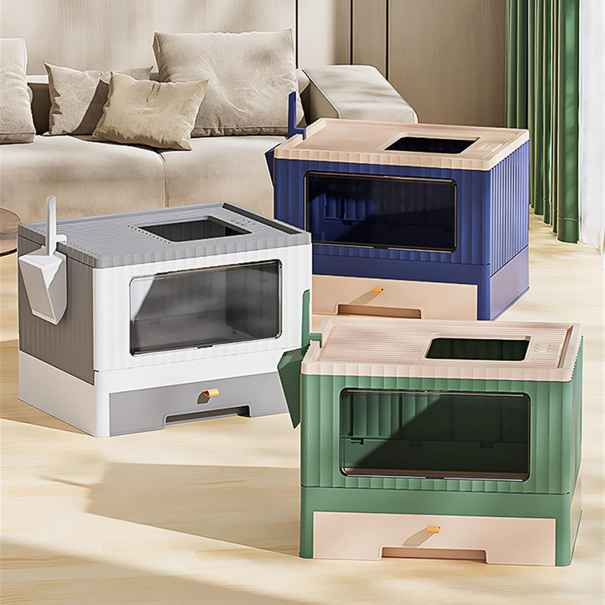 Foldable Cat Litter Box with Lid L83122