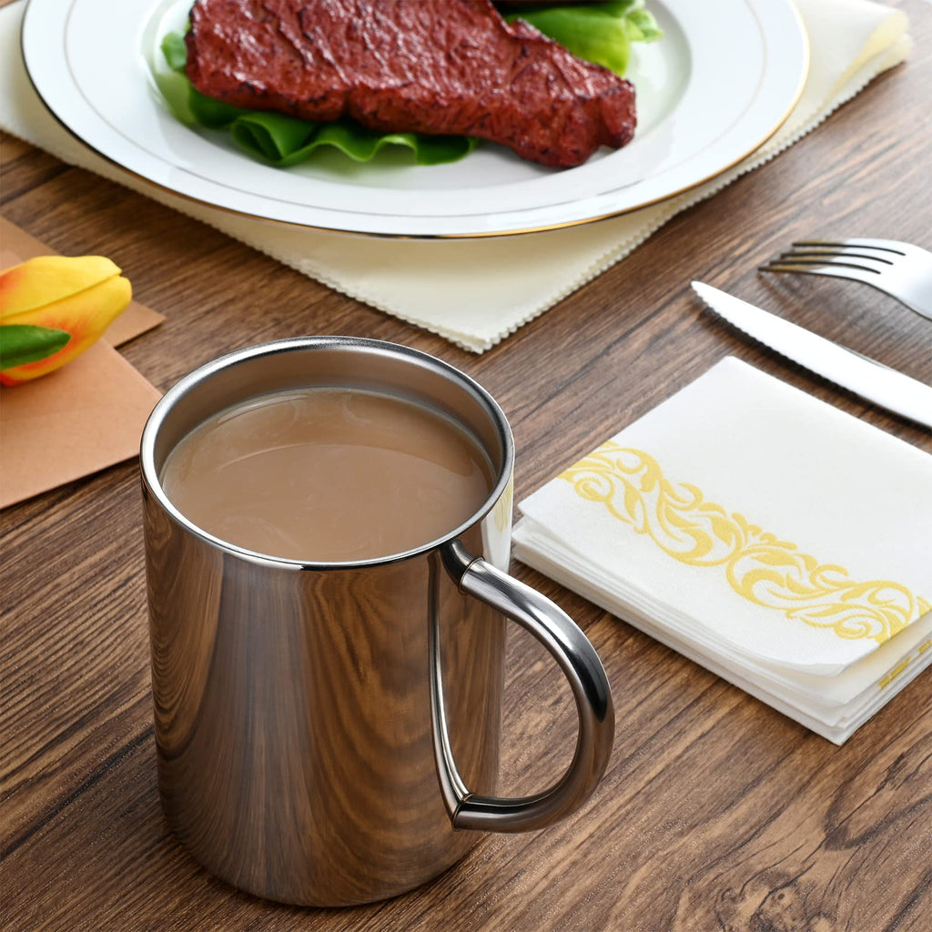 400ml Insulated Stainless Steel Coffee Mug Set of 2 U466347