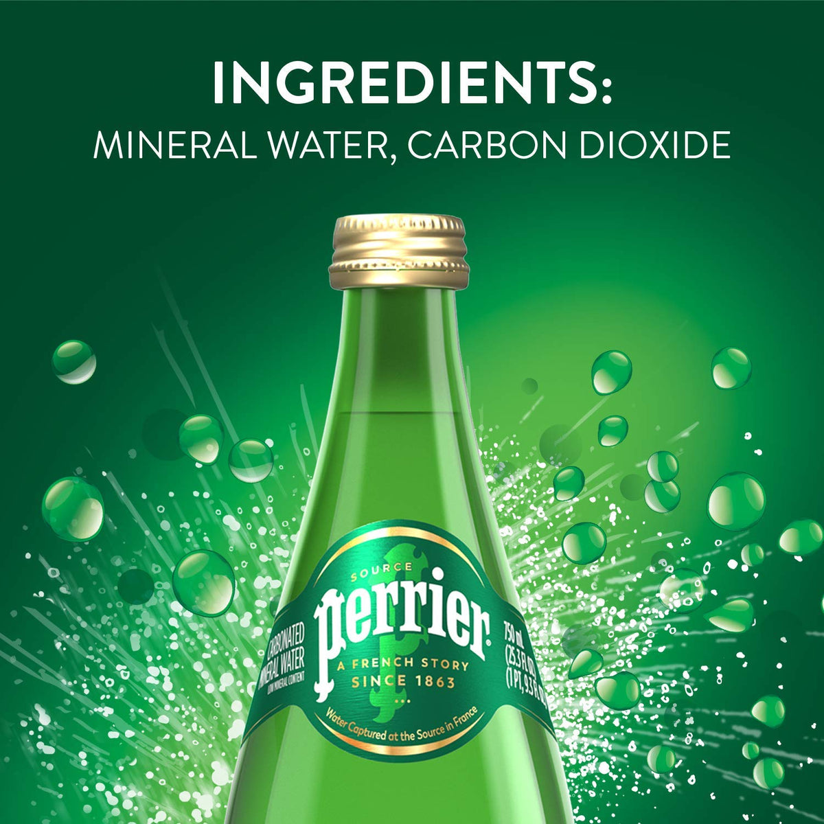 Carbonated Mineral Water 25.3 Fl Oz Glass Bottle Pack of 6 Z519675