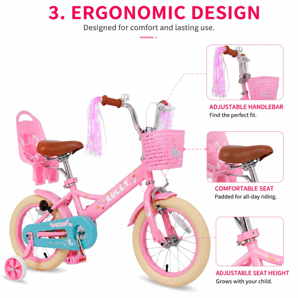 Kids Bike with Training Wheels & Basket O653151