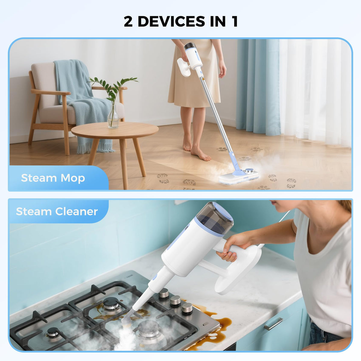 10 in 1 Detachable Handheld Steam Mop B4365
