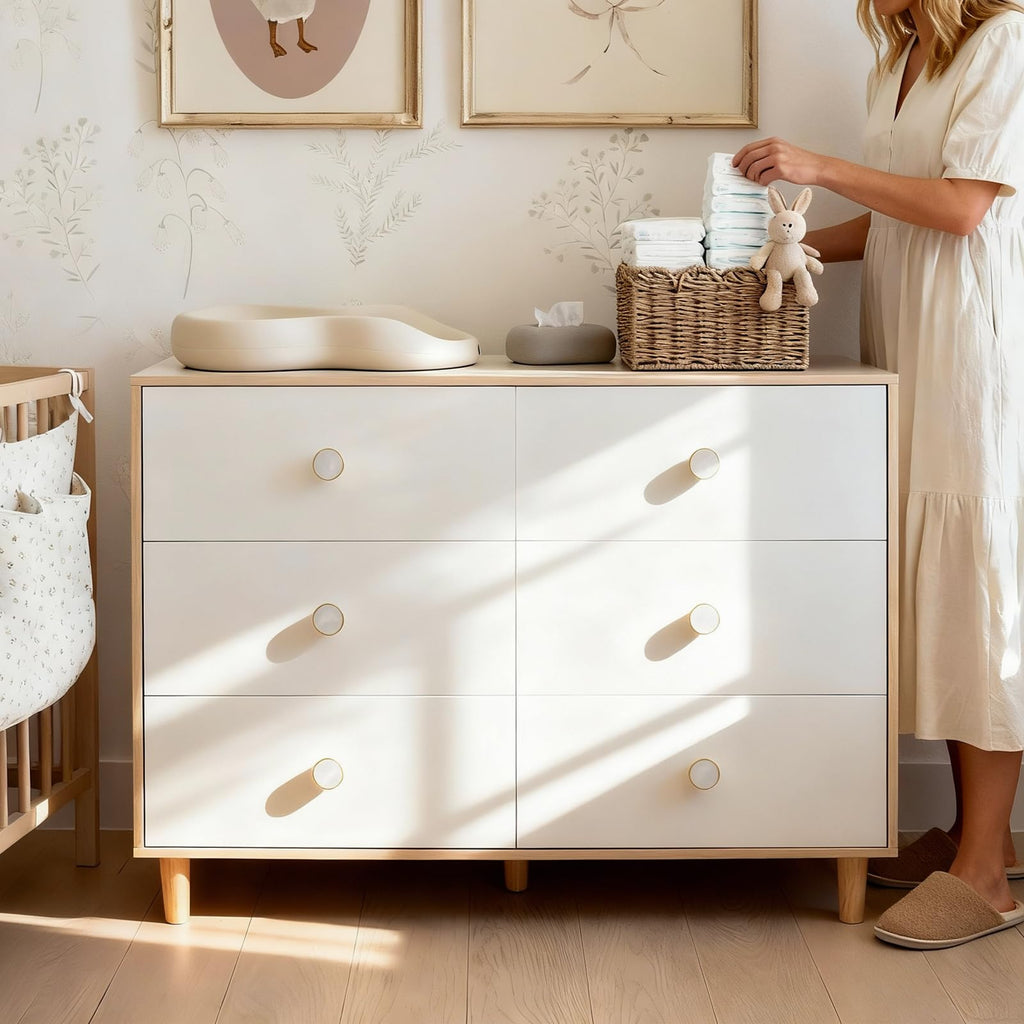 White 6 Drawer Baby Dresser V2314
