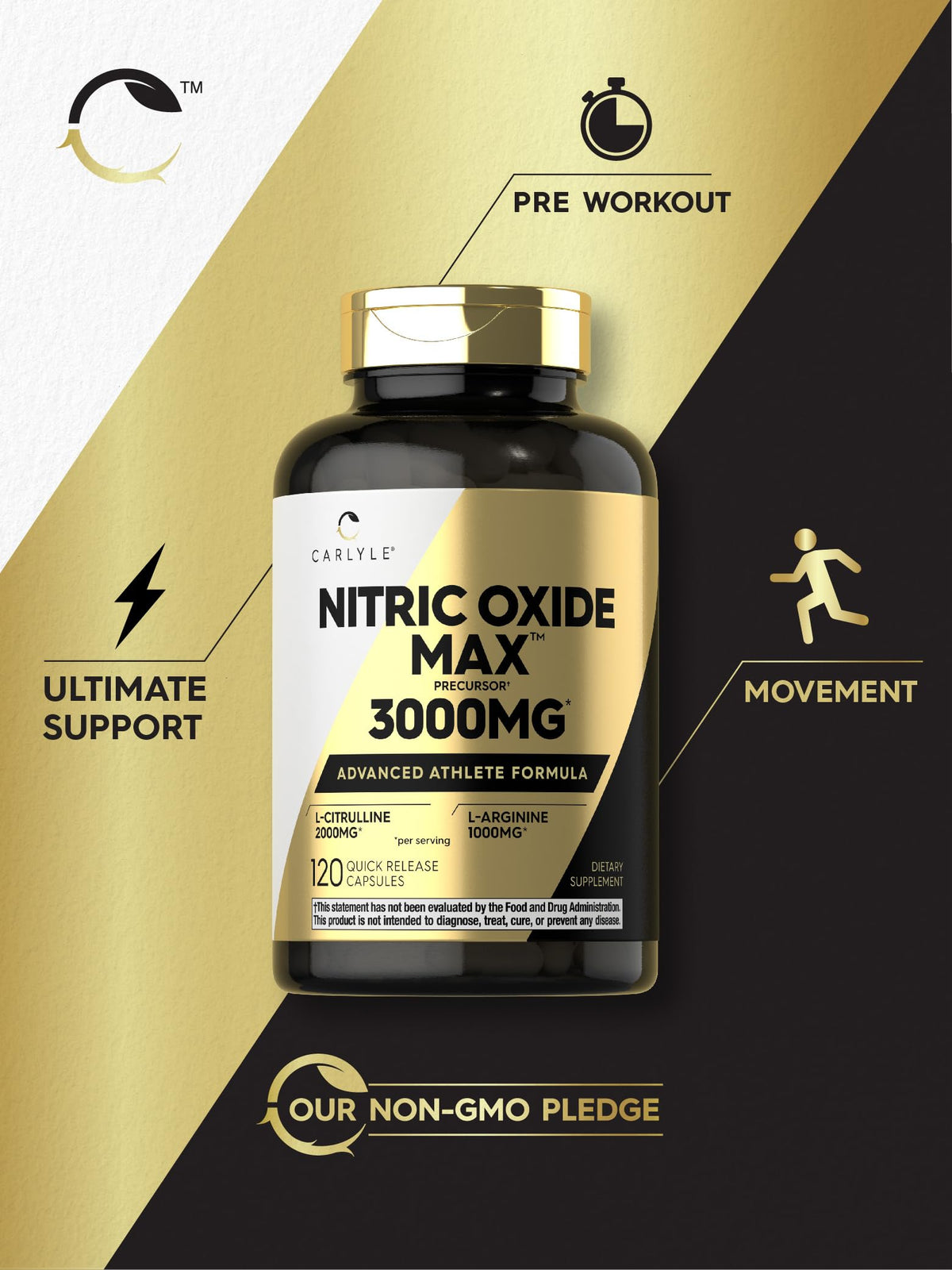 Nitric Oxide Supplement 3000mg 120 Capsules Y154285
