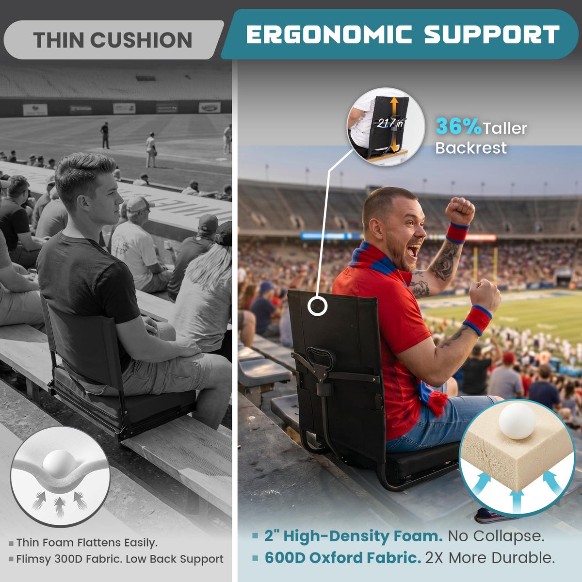 Folding Stadium Seat with Back Support G877