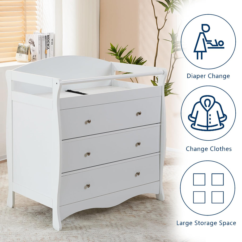 White Changing Table Dresser Z3485