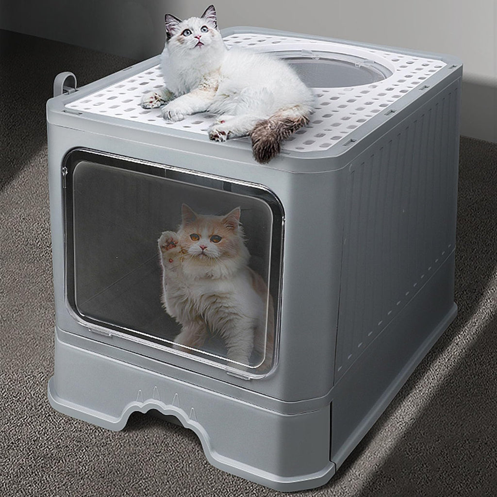Foldable Enclosed Cat Litter Box with Lid E905