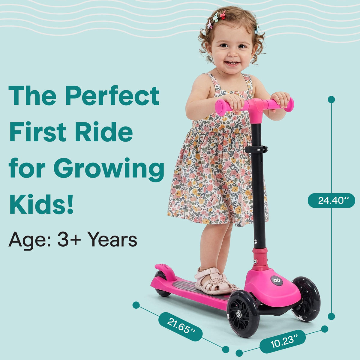 Adjustable 3 Wheel Kids Scooter with LED Wheels E652897