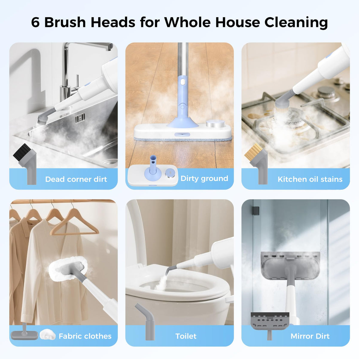 10 in 1 Detachable Handheld Steam Mop B4365