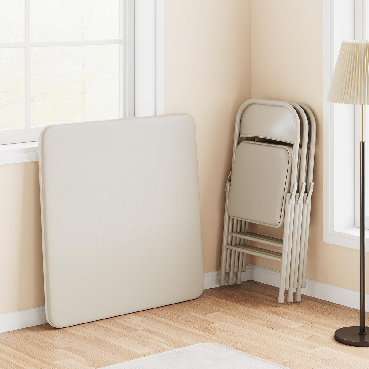 Beige Folding Card Table Y63152