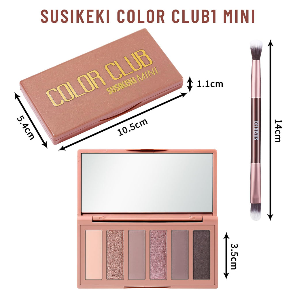 6-Color Matte and Shimmer Eyeshadow Palette with Brush L20179