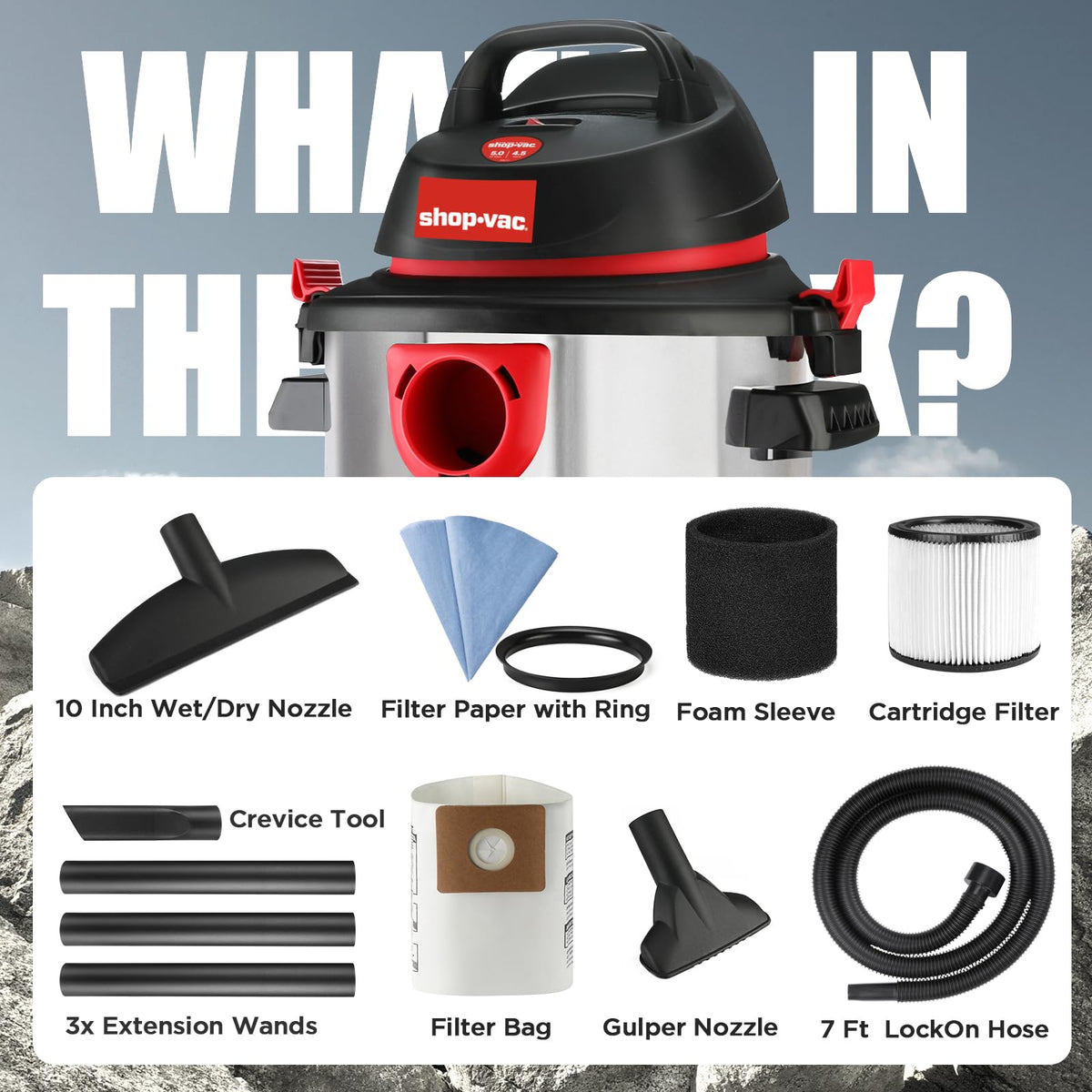 5 Gallon Stainless Wet/Dry Vac Blower E41977
