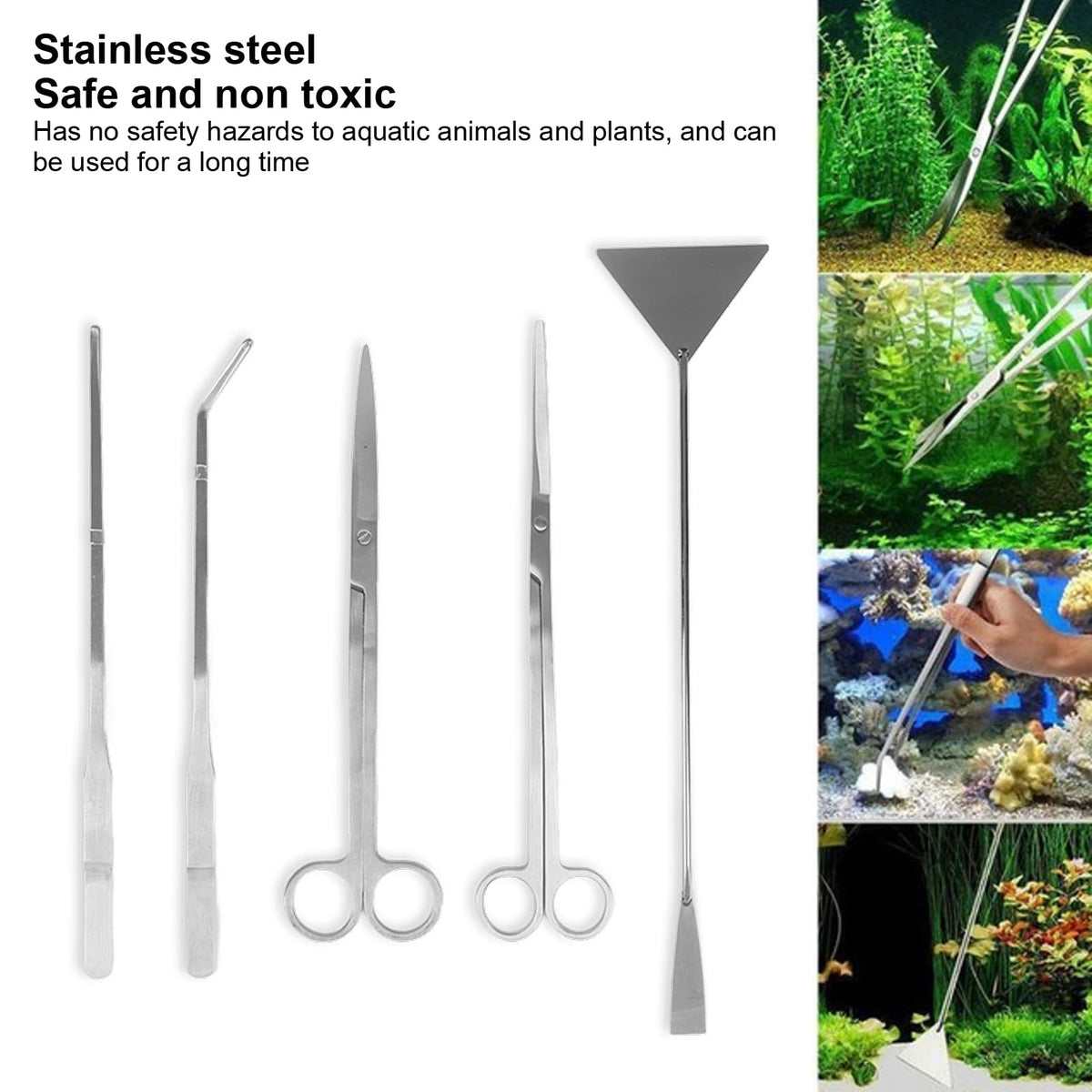 Stainless Steel 5 in 1 Aquarium Plant Tools Set G884