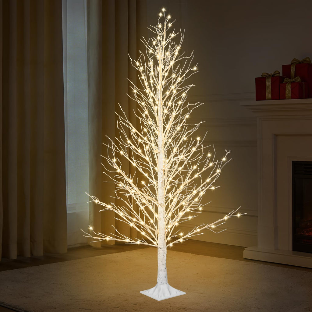 6FT LED Lighted Birch Tree with Timer IP44 Waterproof E3993