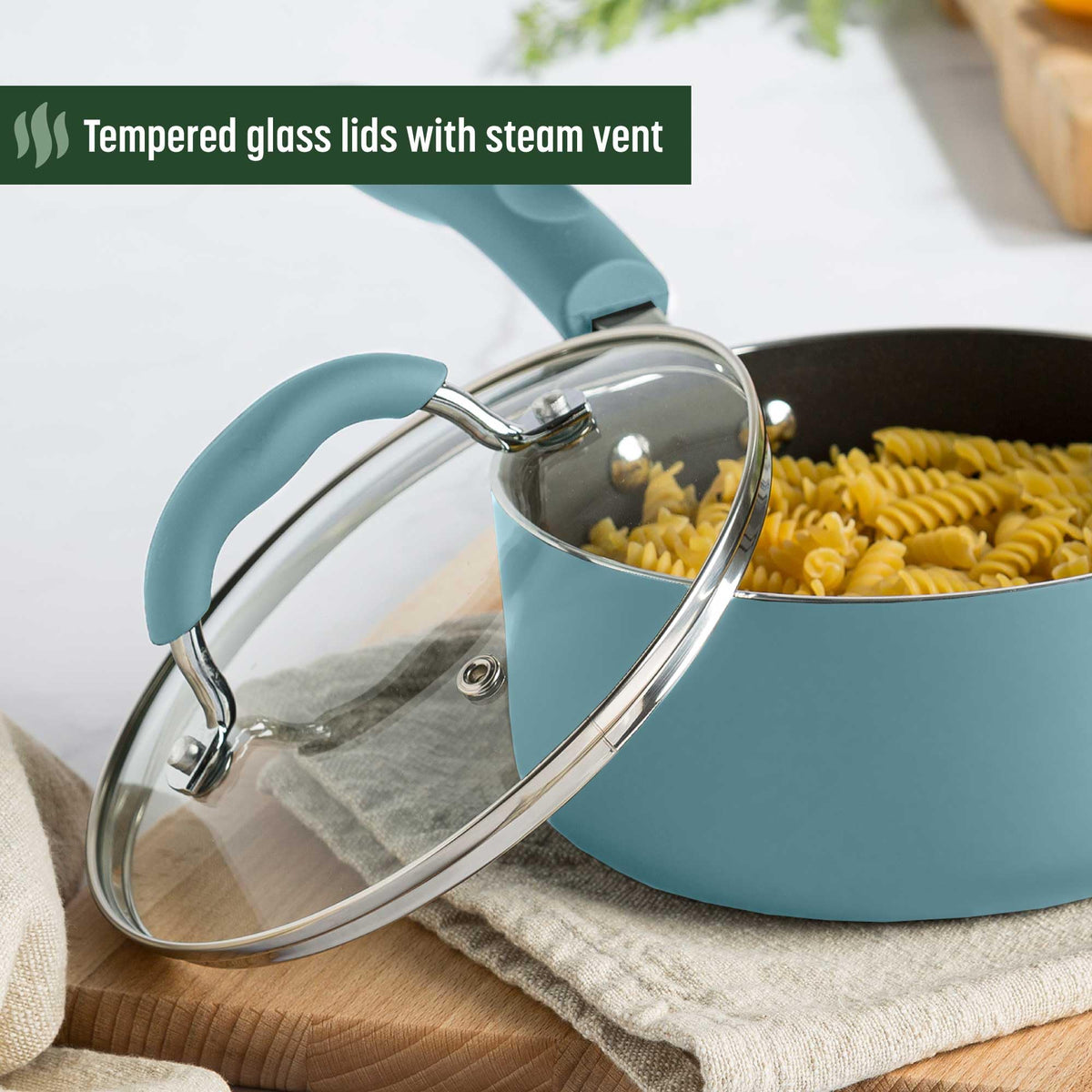 Turquoise 12-Piece Ceramic Nonstick Cookware Set F49568