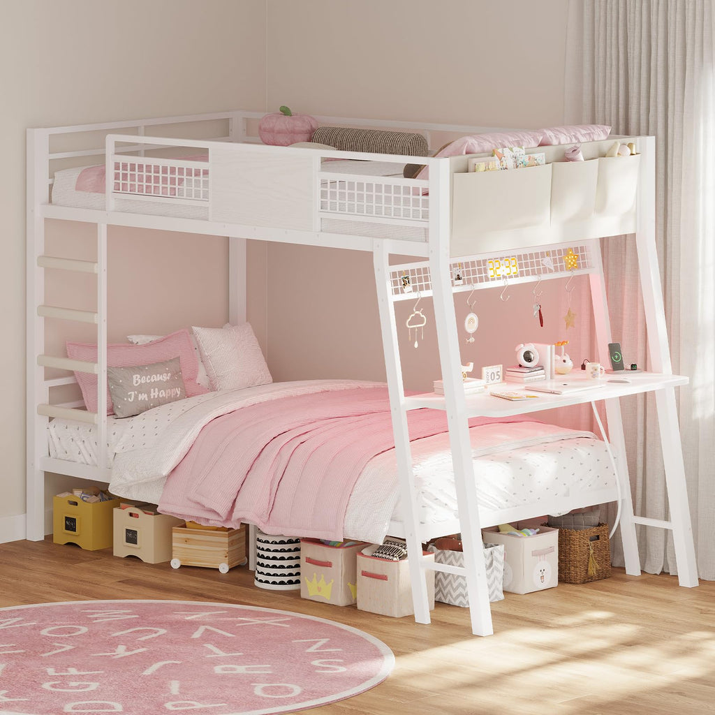 Twin Over Twin Bunk Beds with Desk S437728